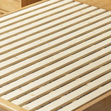 41,33 "hoher zeitgenössischer, rechteckiger Holzbett mit rechteckigem Kopfteil