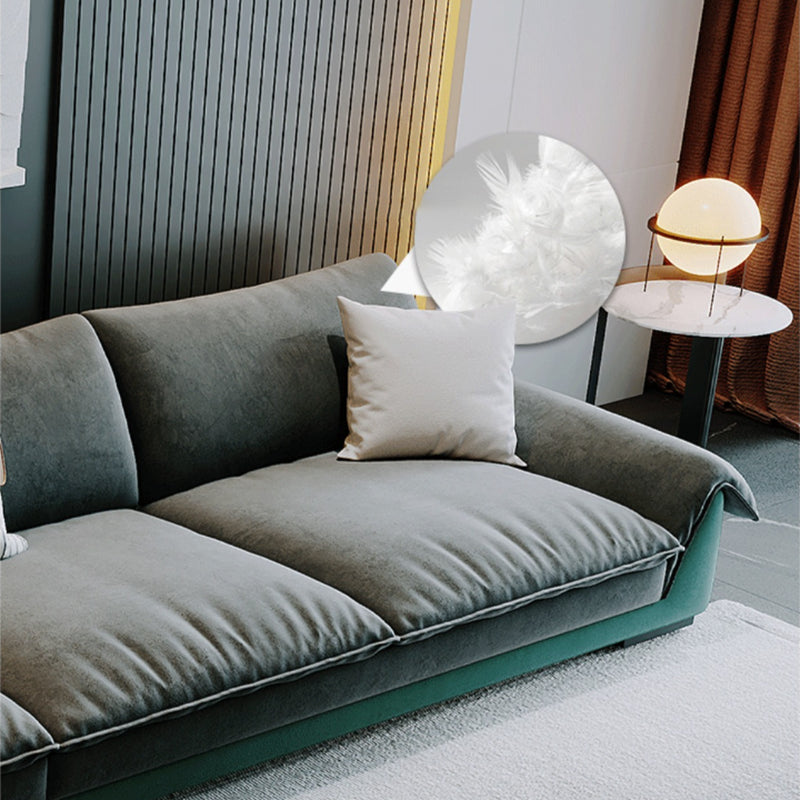 Contemporary Stationary Fabric Living Room Flared Arm Pillows Seating Clearhalo 'furn' 'furn_sectionals' 'Furniture' 'Living Room Furniture' 'Sectionals' 6201723