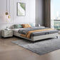 Contemporary 11.02 " Tall Wooden Frame Platform Bed for Bedroom Off-White Clearhalo 'Bedroom Furniture' 'Beds' 'furn' 'furn_beds' 'Furniture' 6201769