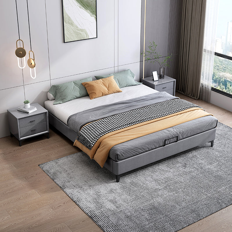 Contemporary 11.02 " Tall Wooden Frame Platform Bed for Bedroom Clearhalo 'Bedroom Furniture' 'Beds' 'furn' 'furn_beds' 'Furniture' 6201771