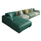 Stationary Faux Leather Living Room Square Arm Cushions Sofa