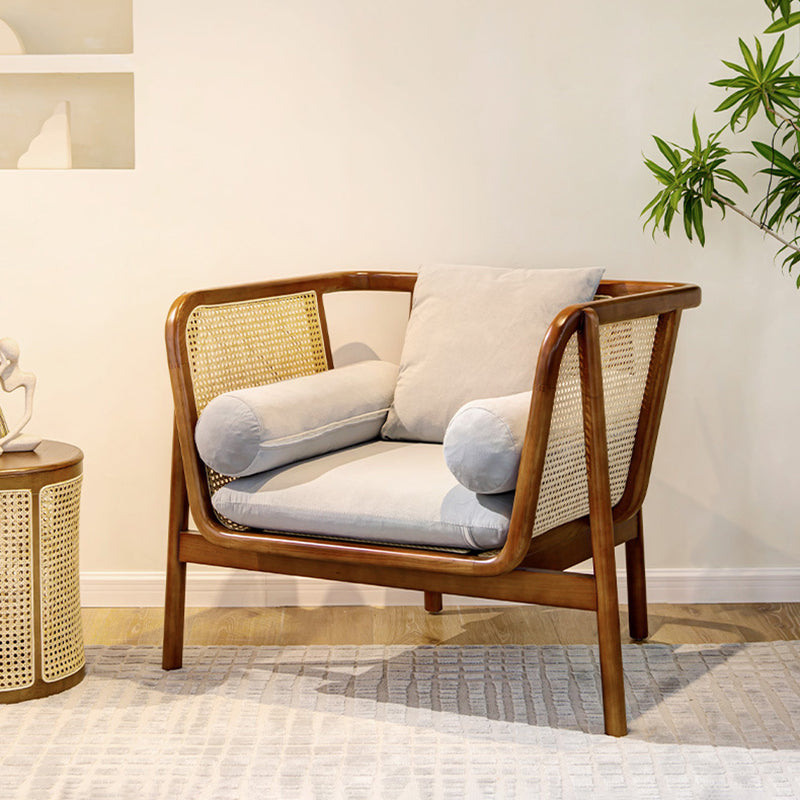 Mid-century Modern Flared Arms Accent Chair Solid Wood Armchair Clearhalo 'Accent Chairs' 'accent_chairs' 'Chairs & Seating' 'furn' 'furn_accent_chairs' 'Furniture' 'Living Room Furniture' 6201840