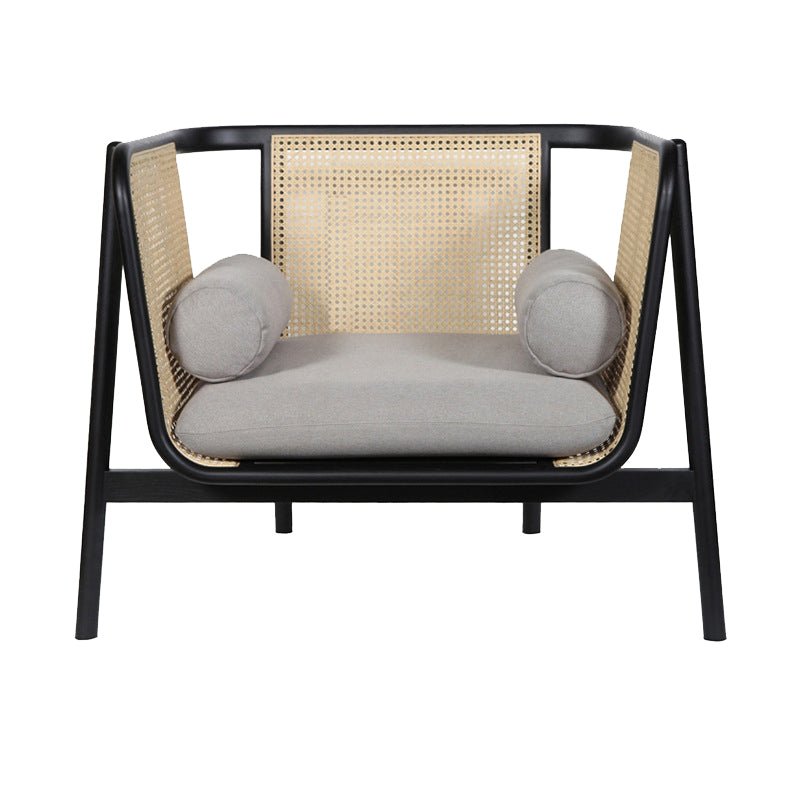 Mid-century Modern Flared Arms Accent Chair Solid Wood Armchair Black 1 Piece Clearhalo 'Accent Chairs' 'accent_chairs' 'Chairs & Seating' 'furn' 'furn_accent_chairs' 'Furniture' 'Living Room Furniture' 6201841