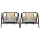 Mid-century Modern Flared Arms Accent Chair Solid Wood Armchair Black 2 Piece Set Clearhalo 'Accent Chairs' 'accent_chairs' 'Chairs & Seating' 'furn' 'furn_accent_chairs' 'Furniture' 'Living Room Furniture' 6201842