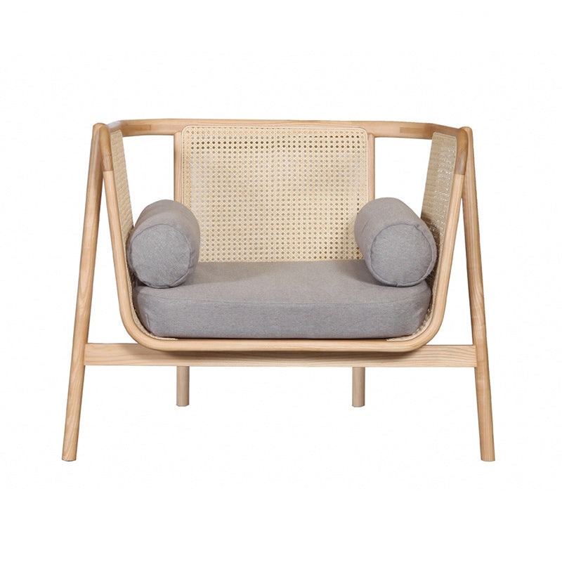 Mid-century Modern Flared Arms Accent Chair Solid Wood Armchair Natural 1 Piece Clearhalo 'Accent Chairs' 'accent_chairs' 'Chairs & Seating' 'furn' 'furn_accent_chairs' 'Furniture' 'Living Room Furniture' 6201848