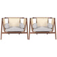Mid-century Modern Flared Arms Accent Chair Solid Wood Armchair Nut-Brown 2 Piece Set Clearhalo 'Accent Chairs' 'accent_chairs' 'Chairs & Seating' 'furn' 'furn_accent_chairs' 'Furniture' 'Living Room Furniture' 6201849