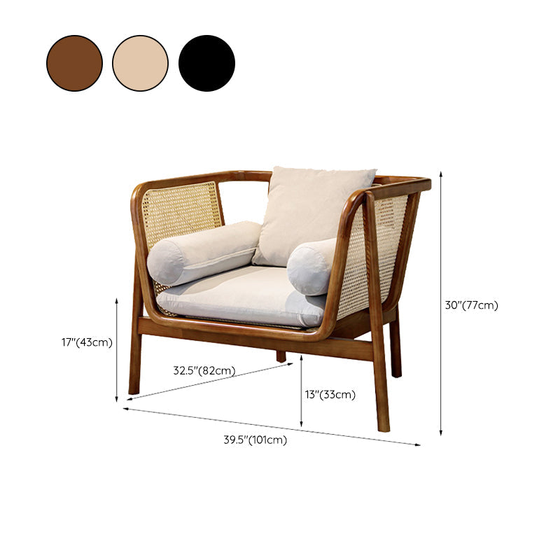 Mid-century Modern Flared Arms Accent Chair Solid Wood Armchair Clearhalo 'Accent Chairs' 'accent_chairs' 'Chairs & Seating' 'furn' 'furn_accent_chairs' 'Furniture' 'Living Room Furniture' 6201854