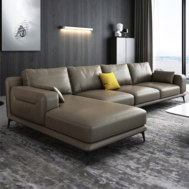 Soggiorno in pelle autentica stazionaria cuscini a braccio di incasso