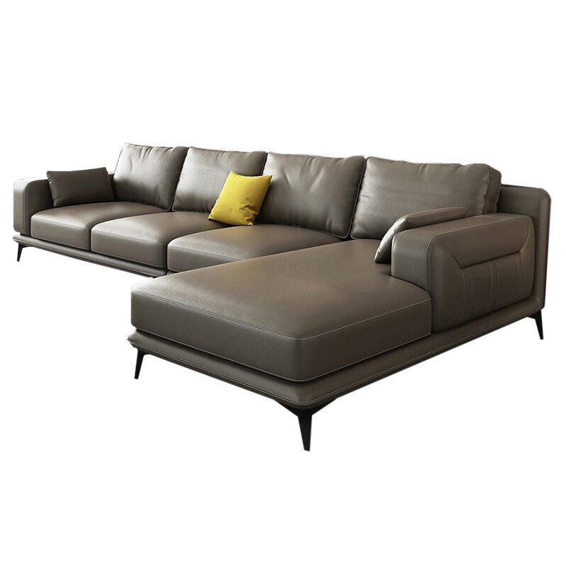 Soggiorno in pelle autentica stazionaria cuscini a braccio di incasso