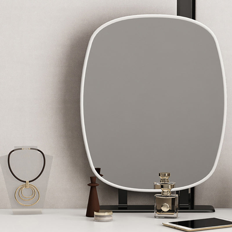 IJdelheid van 2 ladesset echte leer- en metalen make-upkapidafel met spiegel en ontlasting