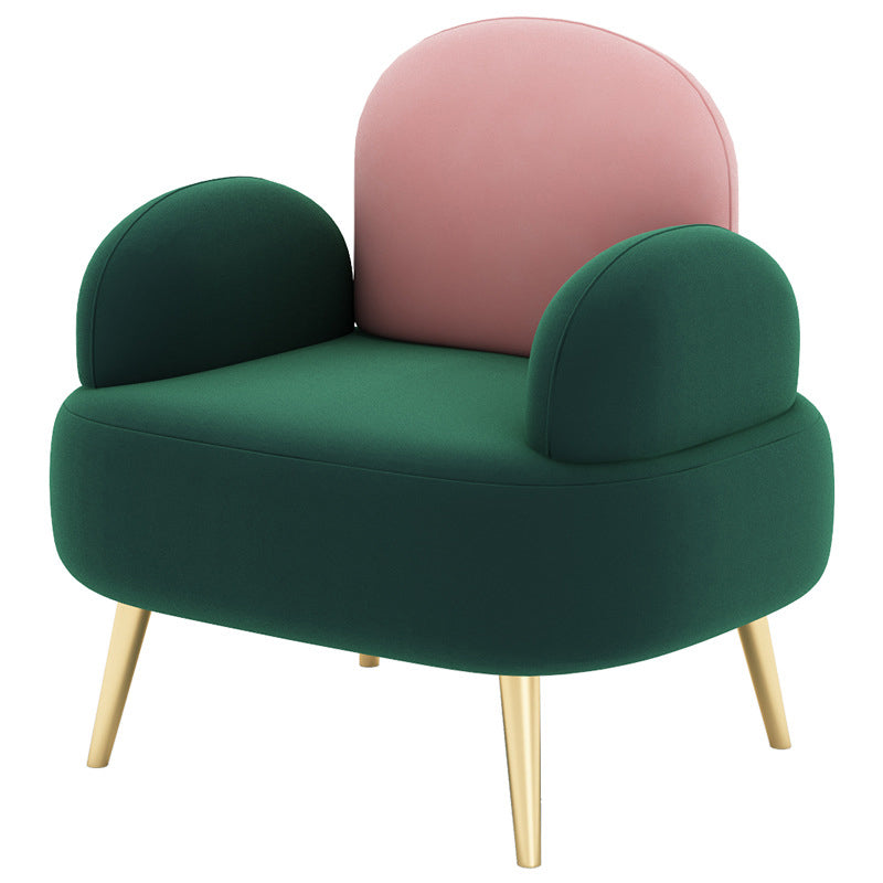 Contemporary Velvet Standard Seating Camel Back Rolled Arm Sofa 28"L x 26"W x 33"H Clearhalo 'furn' 'furn_sofas' 'Furniture' 'Living Room Furniture' 'Sofa' 'sofas' 6201932