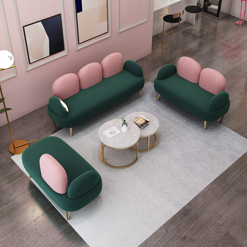 Contemporary Velvet Standard Seating Camel Back Rolled Arm Sofa Clearhalo 'furn' 'furn_sofas' 'Furniture' 'Living Room Furniture' 'Sofa' 'sofas' 6201939