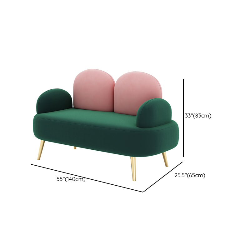 Contemporary Velvet Standard Seating Camel Back Rolled Arm Sofa Clearhalo 'furn' 'furn_sofas' 'Furniture' 'Living Room Furniture' 'Sofa' 'sofas' 6201943