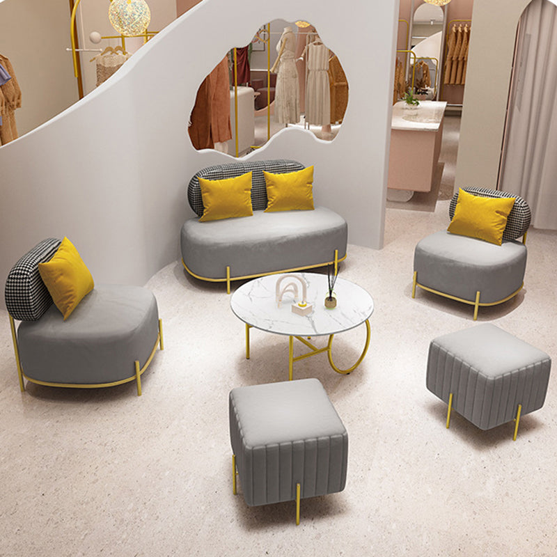 Contemporary Standard Velvet Sofa Armless Tight Back Seating