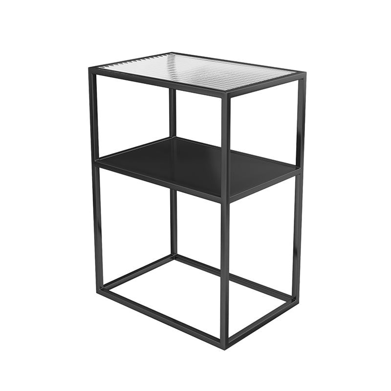 Mesa de deslizamiento del extremo de marco mesa de esquina de doble nivel rectangular con almacenamiento