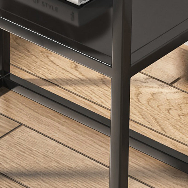 Mesa de deslizamiento del extremo de marco mesa de esquina de doble nivel rectangular con almacenamiento