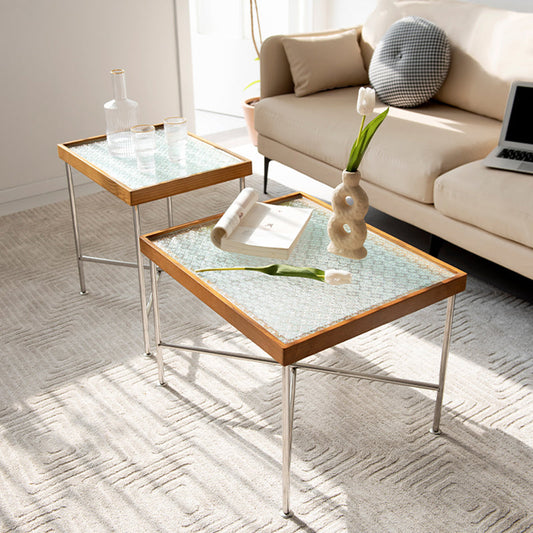 Modern Cross Legs End Slide Table Clear Tray Top Corner Table Clearhalo 'Coffee & Accent Tables' 'End & Side Tables' 'end_side_tables' 'furn' 'furn_end_side_tables' 'Furniture' 'Living Room Furniture' 6202019