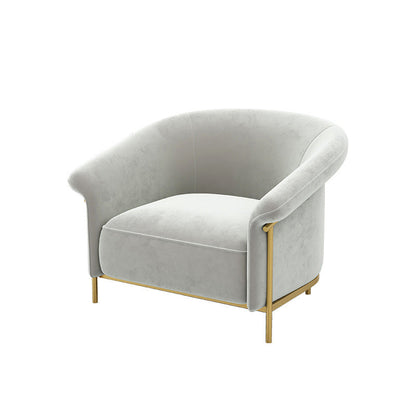 Contemporary Velvet Curved Sofa Armless Tight Back Seating for Living Room