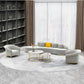 Contemporary Velvet Curved Sofa Armless Tight Back Seating for Living Room