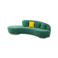 Contemporary Velvet Curved Sofa Armless Tight Back Seating for Living Room