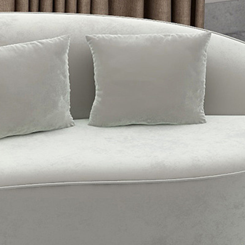 Contemporary Velvet Curved Sofa Armless Tight Back Seating for Living Room