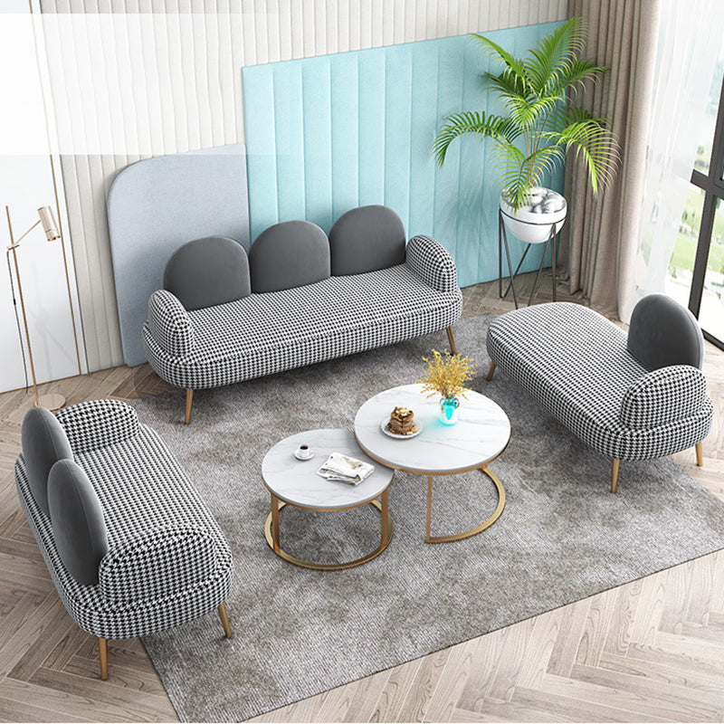 Sofa standard de dos de dos contemporain Tissu rond du bras rond pour la salle bonus