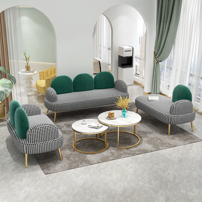 Sofa standard de dos de dos contemporain Tissu rond du bras rond pour la salle bonus