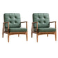 Tufted Cushions Chair Faux Leather Square Arm Chair with Brone 4 Legs Green 2 Piece Set Brown Clearhalo 'Accent Chairs' 'accent_chairs' 'Chairs & Seating' 'furn' 'furn_accent_chairs' 'Furniture' 'Living Room Furniture' 6202141