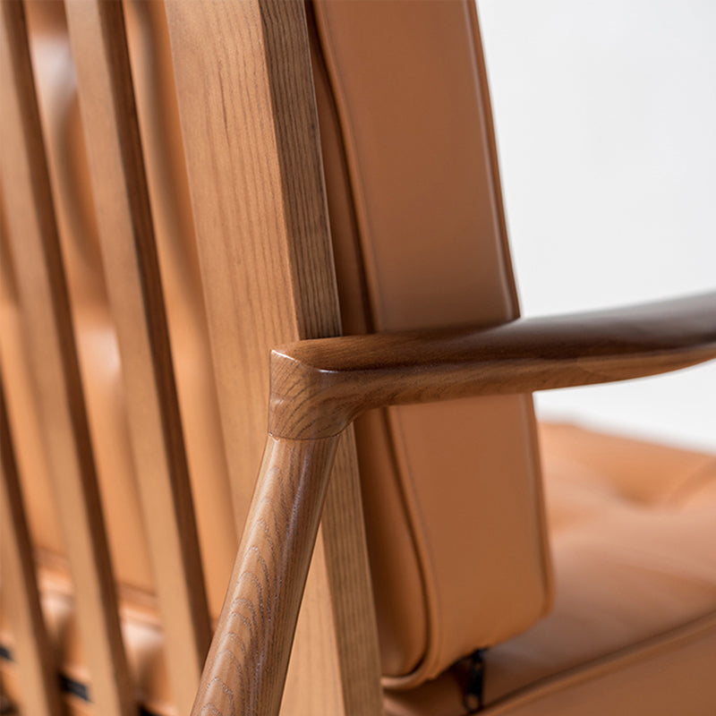 Tufted Cushions Chair Faux Leather Square Arm Chair with Brone 4 Legs Clearhalo 'Accent Chairs' 'accent_chairs' 'Chairs & Seating' 'furn' 'furn_accent_chairs' 'Furniture' 'Living Room Furniture' 6202144