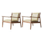Arms Included Chair Basic Wooden Four Leg  and Square Arm Chair