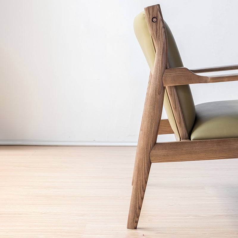 Arms Included Chair Basic Wooden Four Leg  and Square Arm Chair