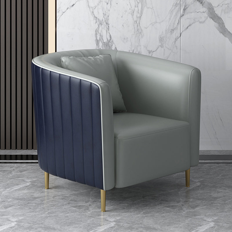 Pillow Back Arms Included Chair Gold Four Legs Barrel Accent Chair