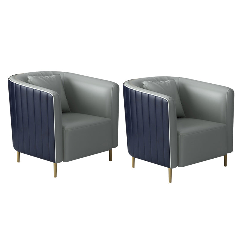 Pillow Back Arms Included Chair Gold Four Legs Barrel Accent Chair