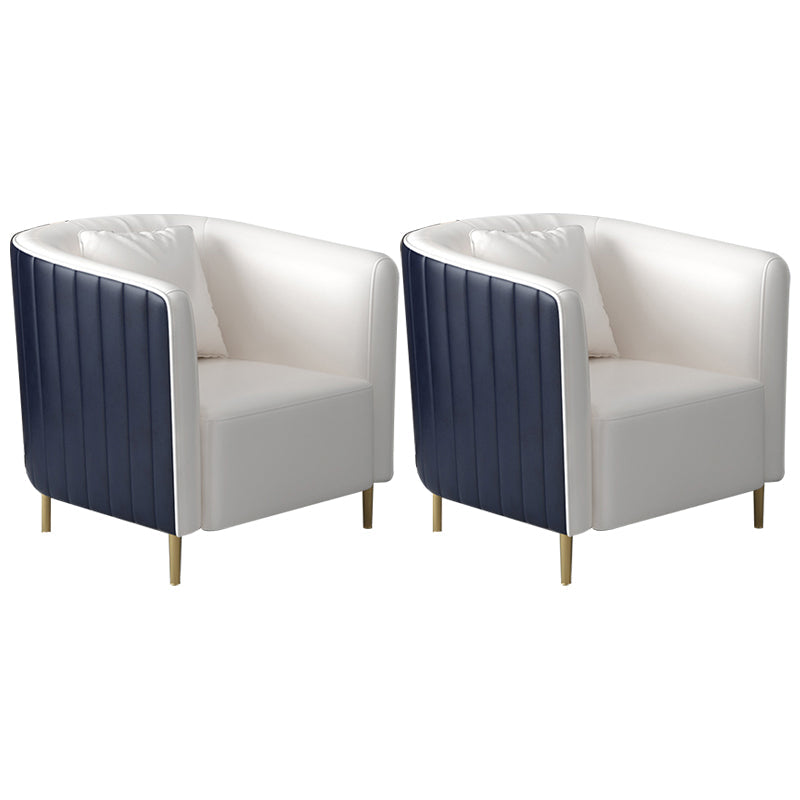 Pillow Back Arms Included Chair Gold Four Legs Barrel Accent Chair