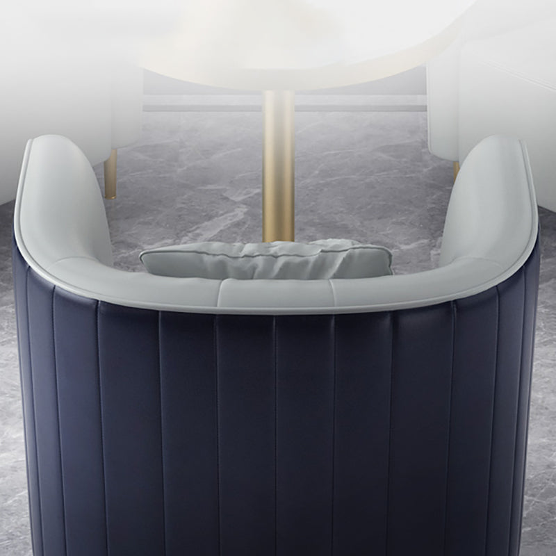 Pillow Back Arms Included Chair Gold Four Legs Barrel Accent Chair