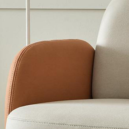 Contemporary Tight Back Standard Sofa Faux Leather Square Arm Sofa