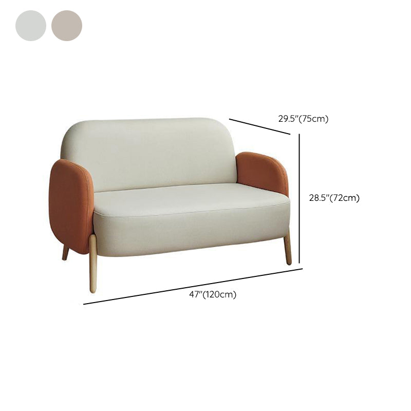 Contemporary Tight Back Standard Sofa Faux Leather Square Arm Sofa