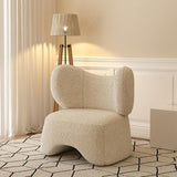 Modern Fabric Sofa in White, Tuxedo Arm Standard Sofa for Living Room