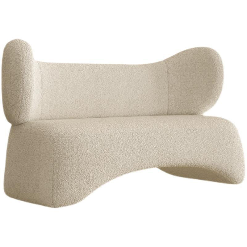 Sofá moderno de tela en color blanco, sofá estándar con brazo de esmoquin para sala de estar