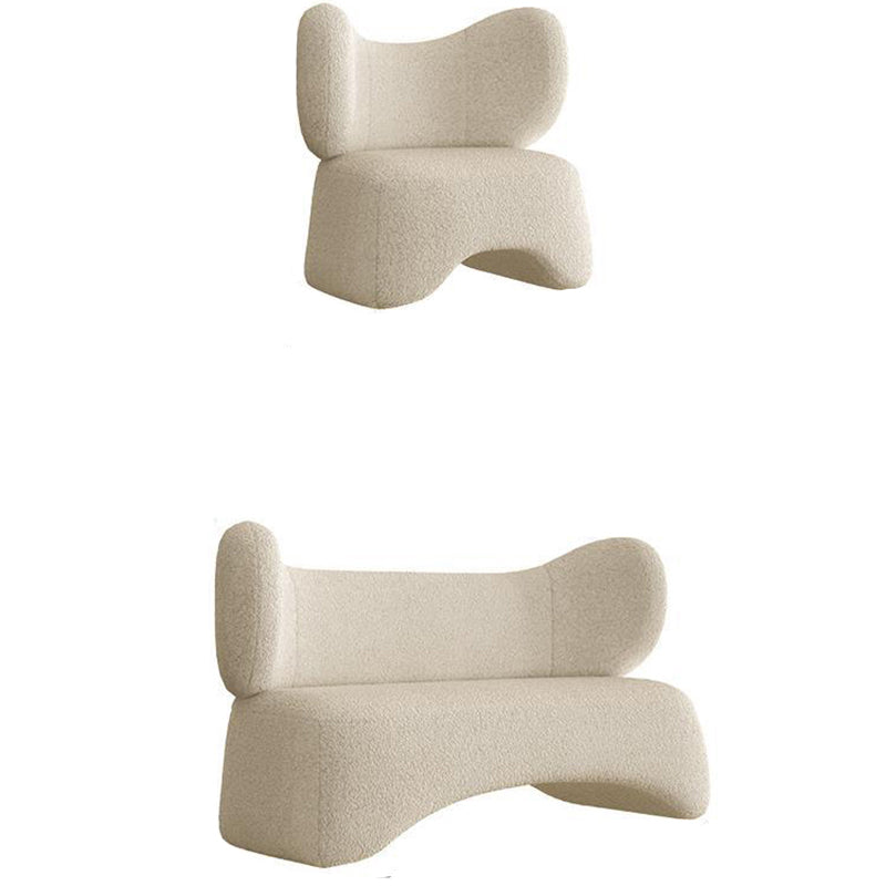Sofá moderno de tela en color blanco, sofá estándar con brazo de esmoquin para sala de estar