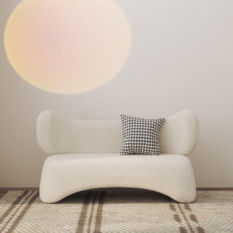 Sofá moderno de tela en color blanco, sofá estándar con brazo de esmoquin para sala de estar
