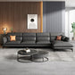 Modern Cushions Flared Arm Seating Living Room Faux Leather Stationary Sofa Clearhalo 'furn' 'furn_sectionals' 'Furniture' 'Living Room Furniture' 'Sectionals' 6202205