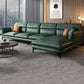 Modern Cushions Flared Arm Seating Living Room Faux Leather Stationary Sofa Blackish Green Right Clearhalo 'furn' 'furn_sectionals' 'Furniture' 'Living Room Furniture' 'Sectionals' 6202218