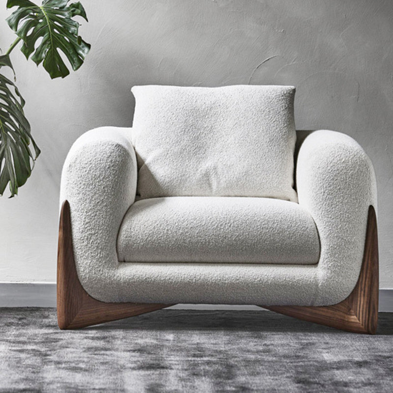 Modern Tuxedo Arm Standard Sofa Fabric Tight Back Sofa with Pillow