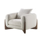 Modern Tuxedo Arm Standard Sofa Fabric Tight Back Sofa with Pillow