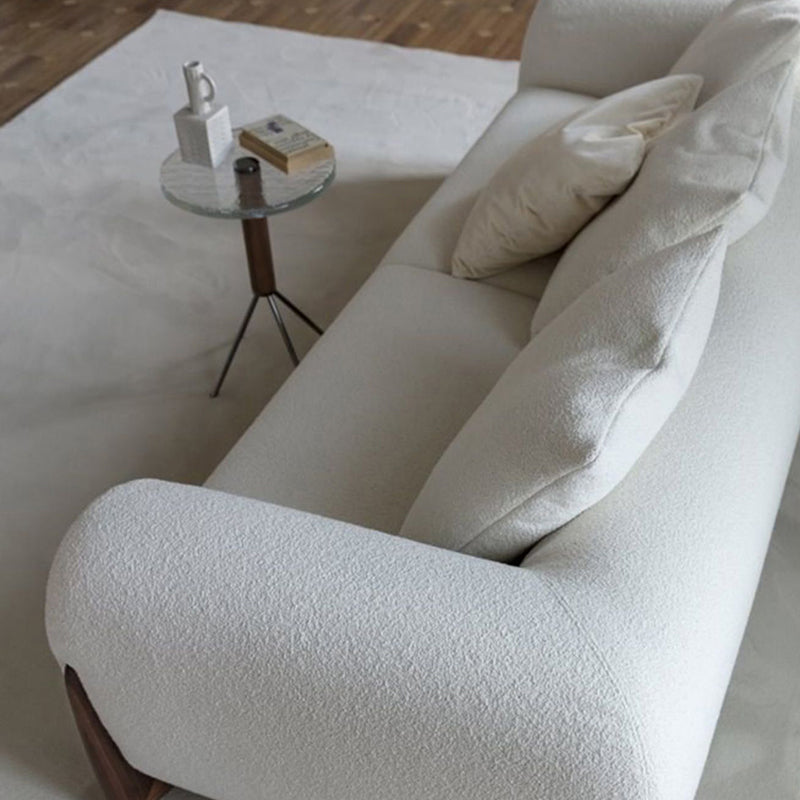 Modern Tuxedo Arm Standard Sofa Fabric Tight Back Sofa with Pillow