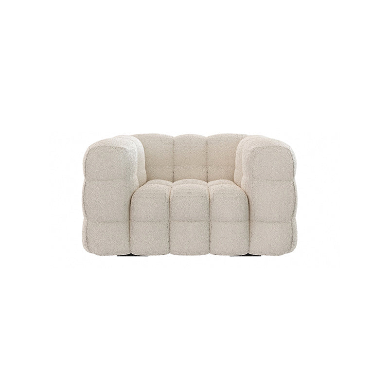 Biscuit contemporain Smooth Tuxedo Arm Sofa Tissu standard canapé standard