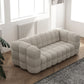 Contemporary Biscuit Back Tuxedo Arm Sofa Fabric Standard Sofa