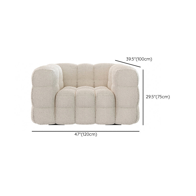 Contemporary Biscuit Back Tuxedo Arm Sofa Fabric Standard Sofa