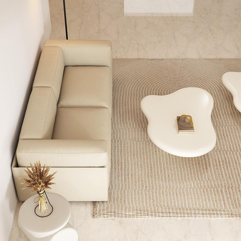 Contemporary Faux Leather Standard Sofa Tight Back Tuxedo Arm Sofa